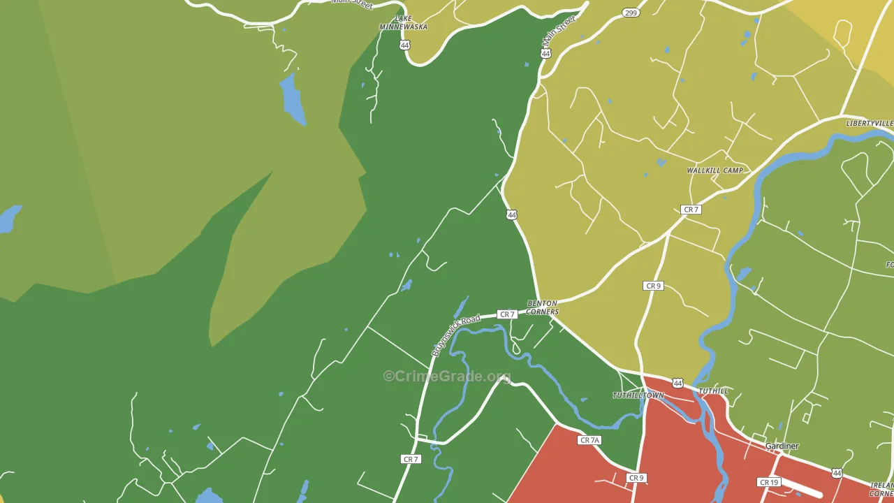 Ireland Corners, NY Map of Theft Rates