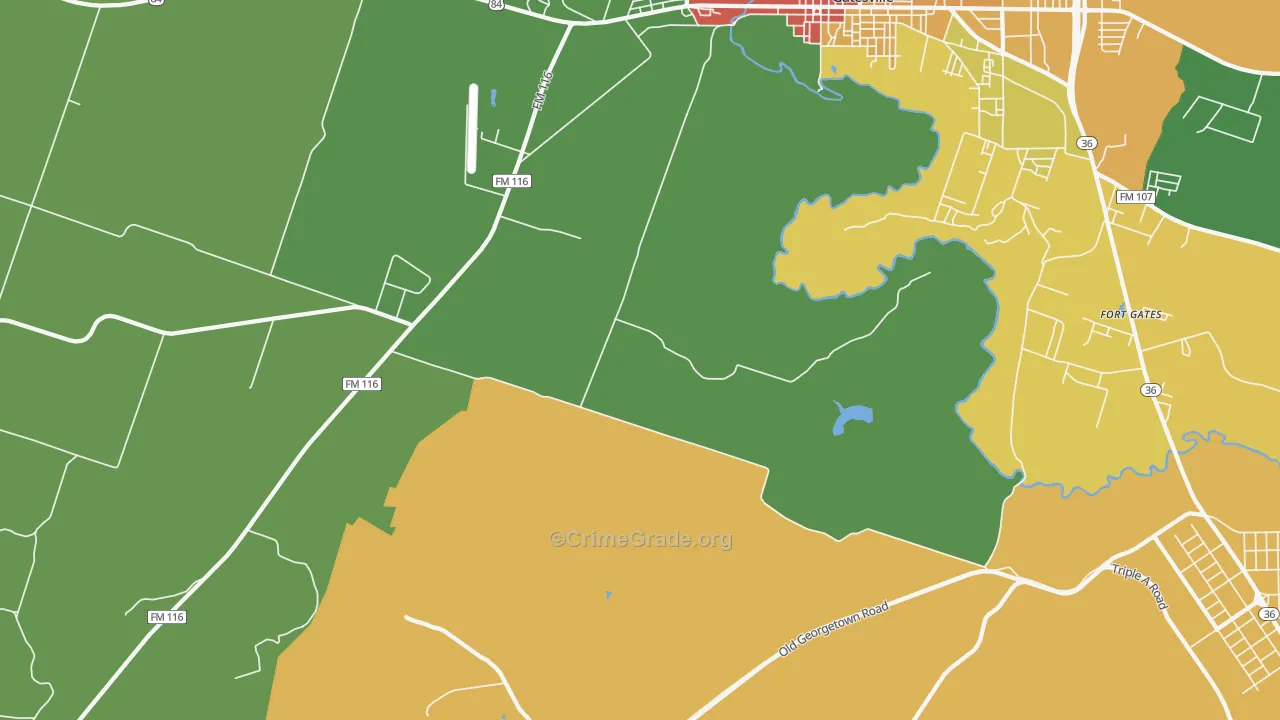 Ireland, TX Map of Theft Rates