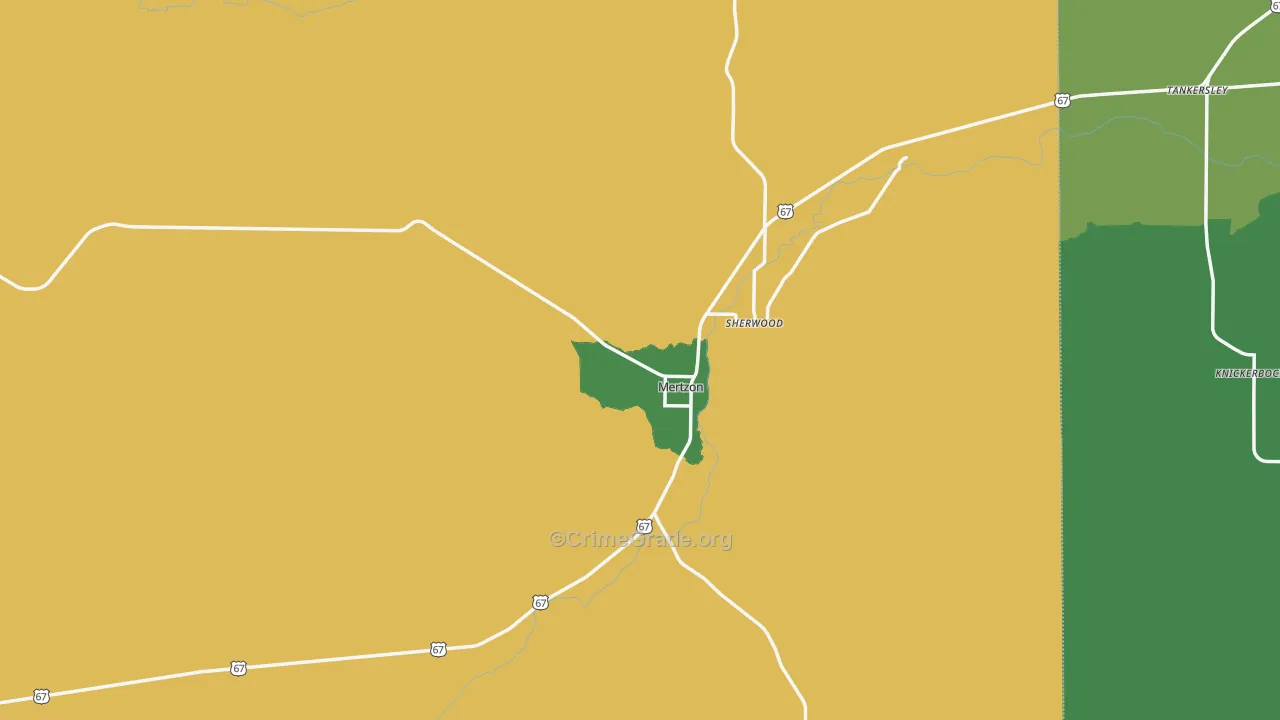 Irion County, TX Map of Theft Rates