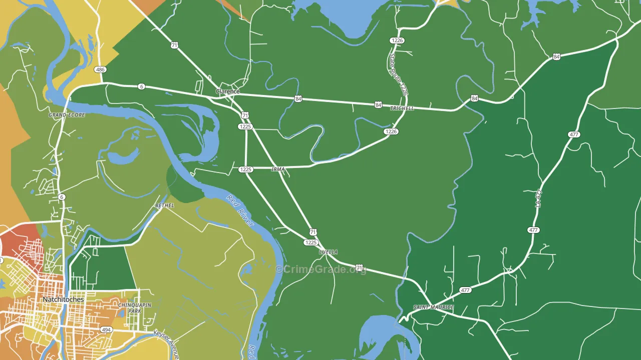 Irma, LA Map of Theft Rates