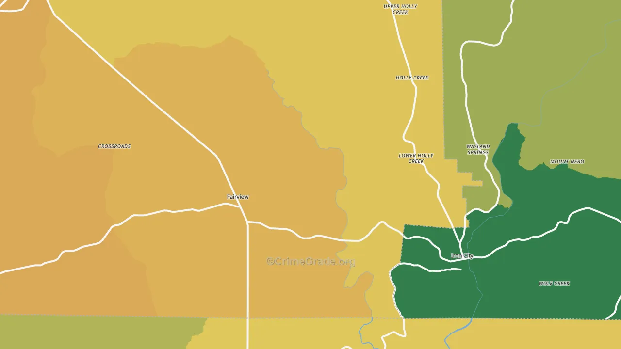 Iron City, TN Map of Theft Rates
