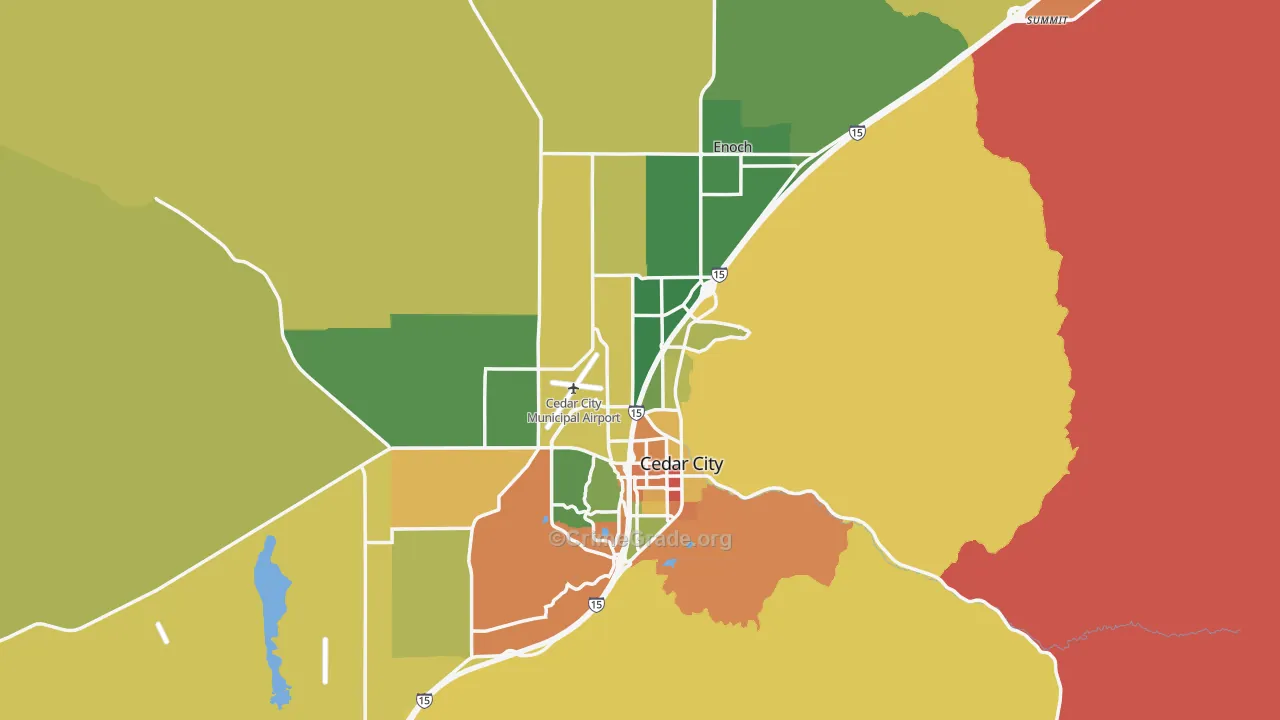 Iron County, UT Map of Theft Rates