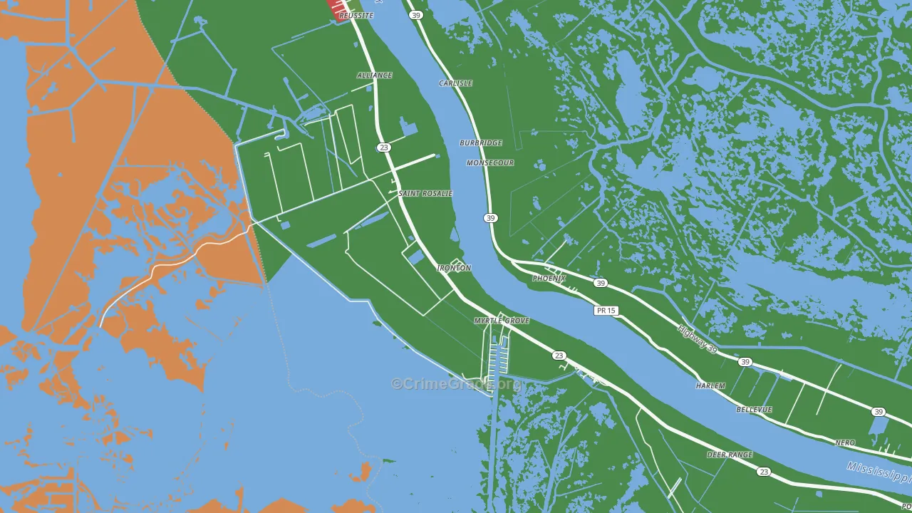 Ironton, LA Map of Theft Rates