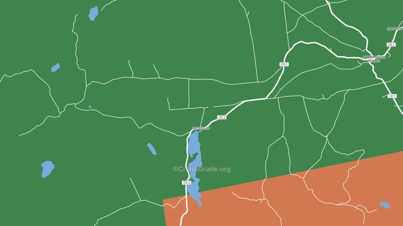 Ironville, NY Map of Theft Rates