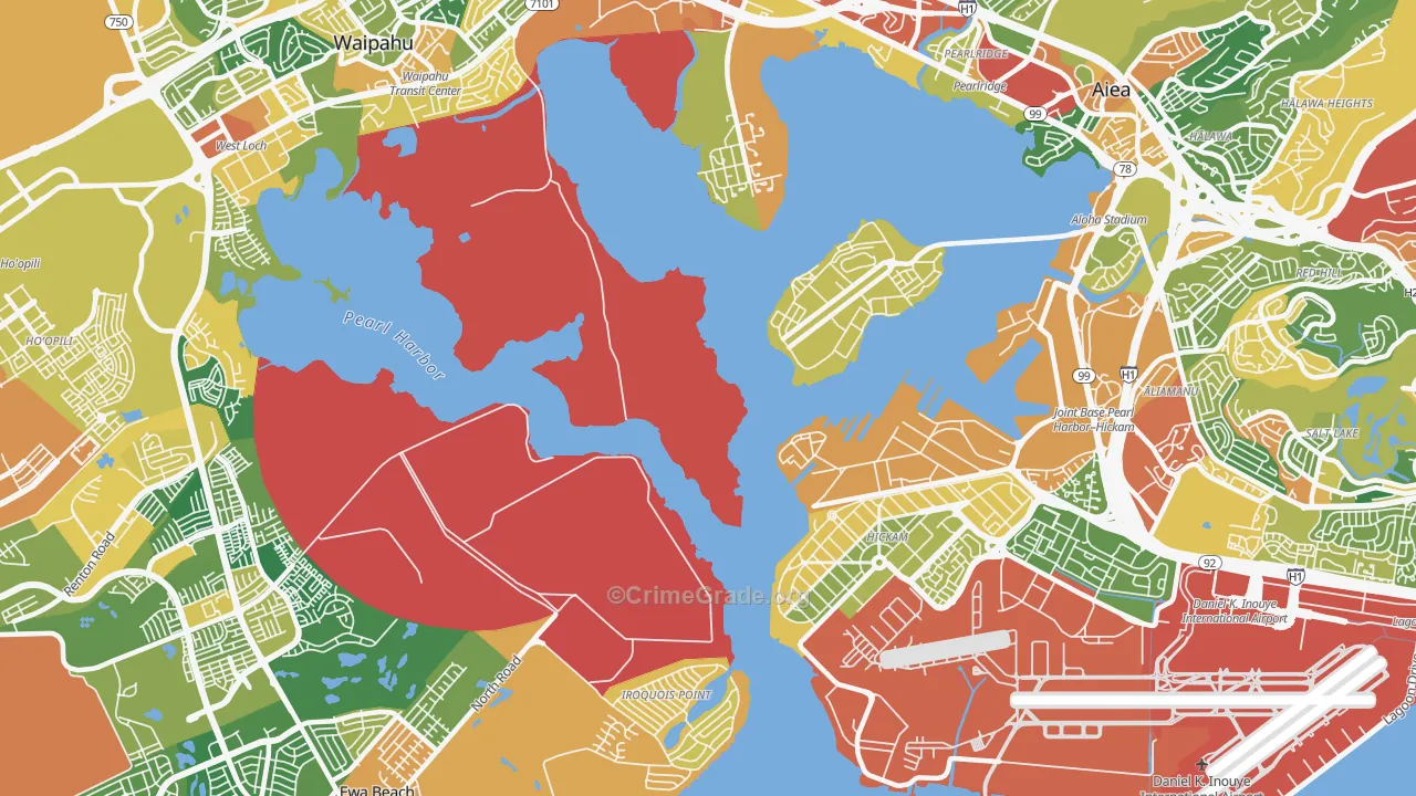 Iroquois Point, HI Map of Theft Rates