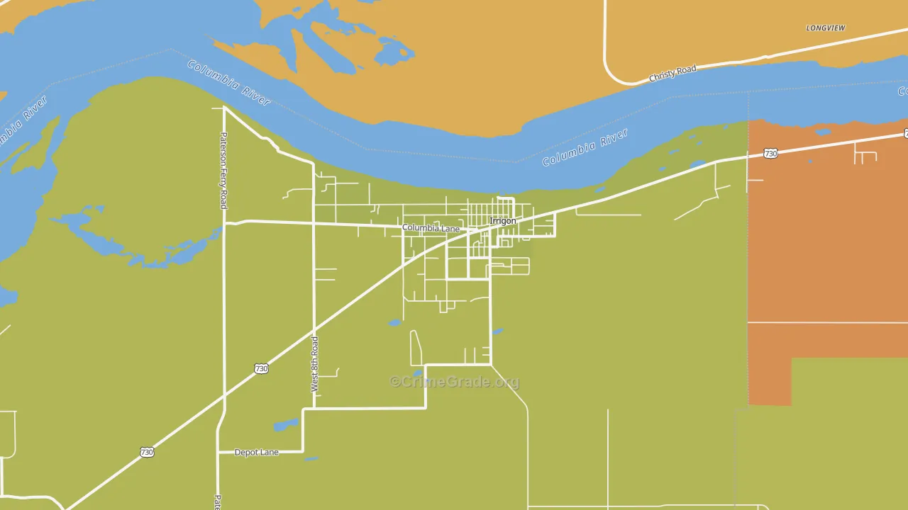 Irrigon, OR Map of Theft Rates