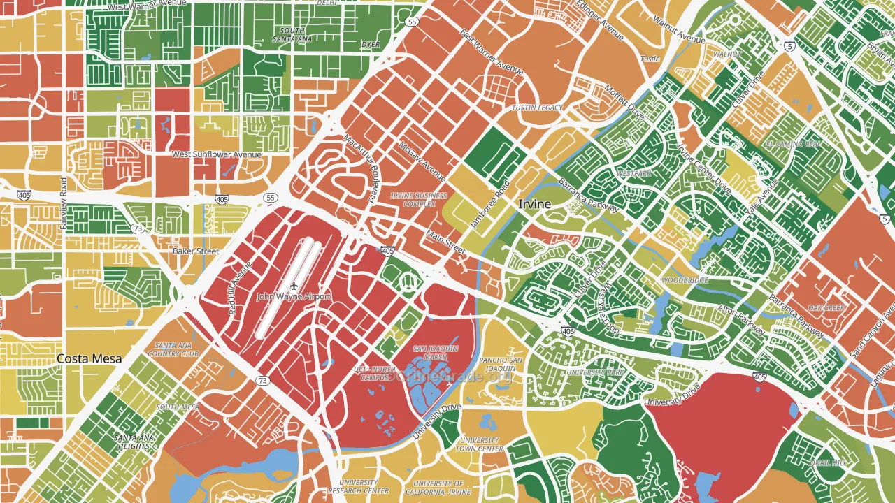 Irvine Business Complex, Irvine, CA Map of Theft Rates