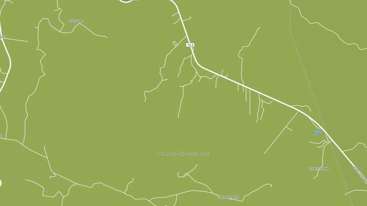 Irving College, TN Map of Theft Rates