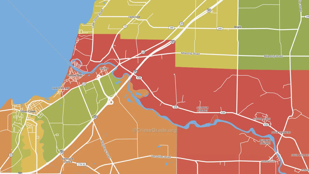 Irving, NY Map of Theft Rates