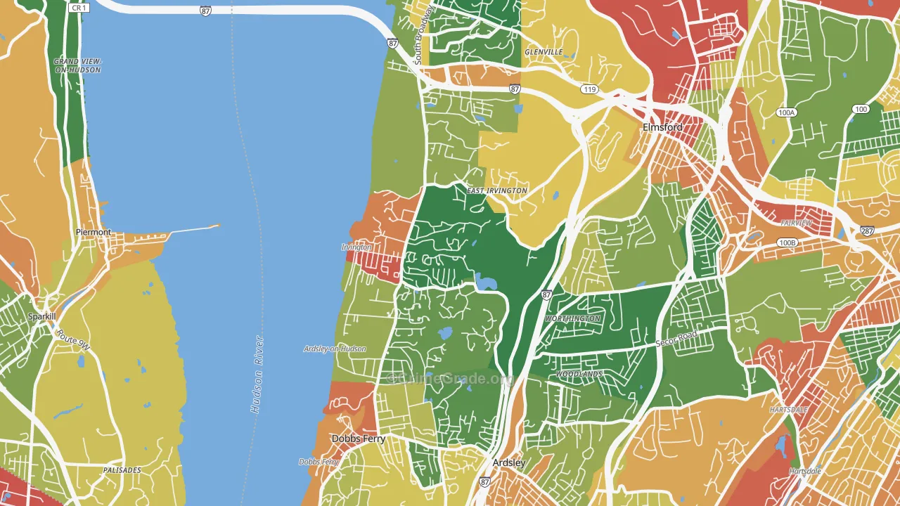 Irvington, NY Map of Theft Rates