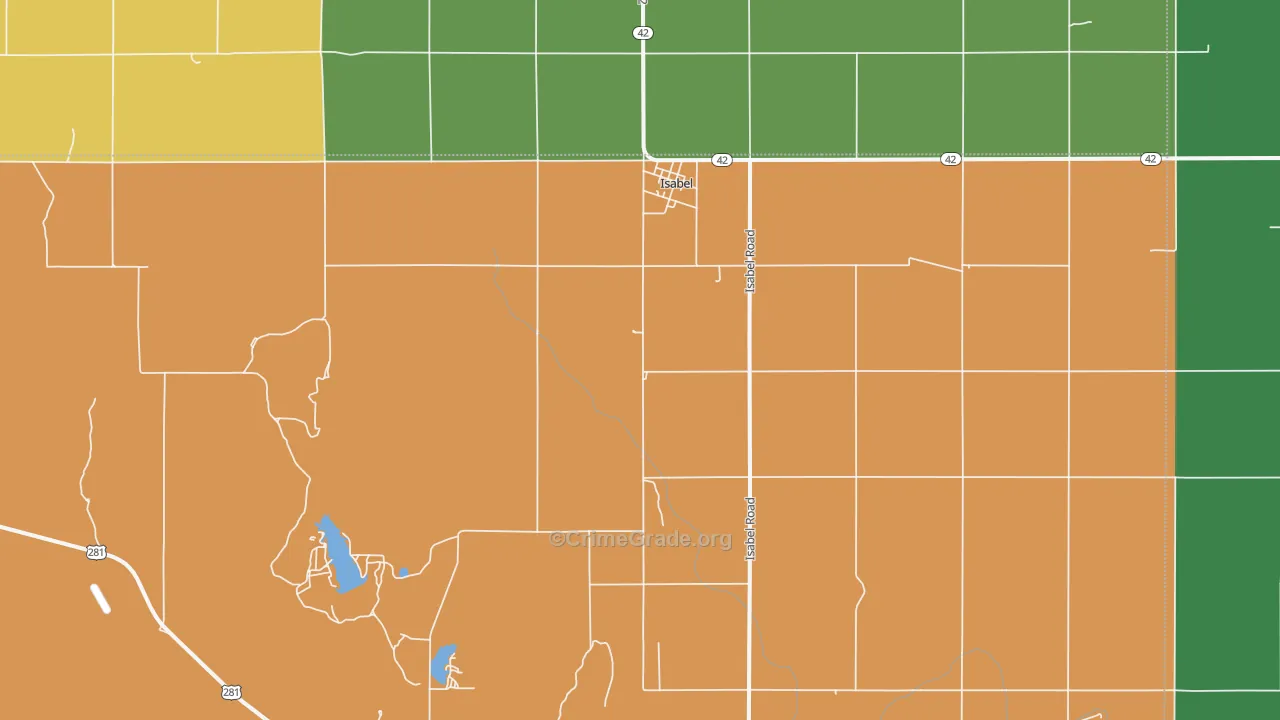 Isabel, KS Map of Theft Rates