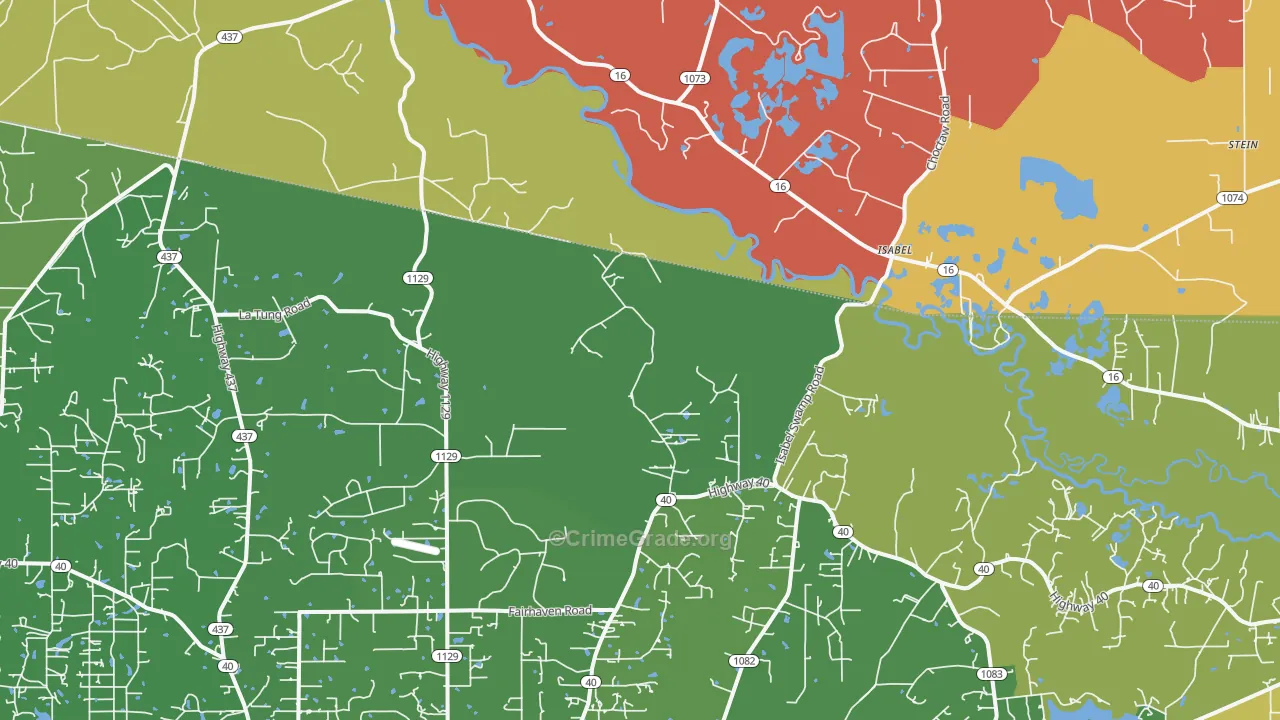 Isabel, LA Map of Theft Rates
