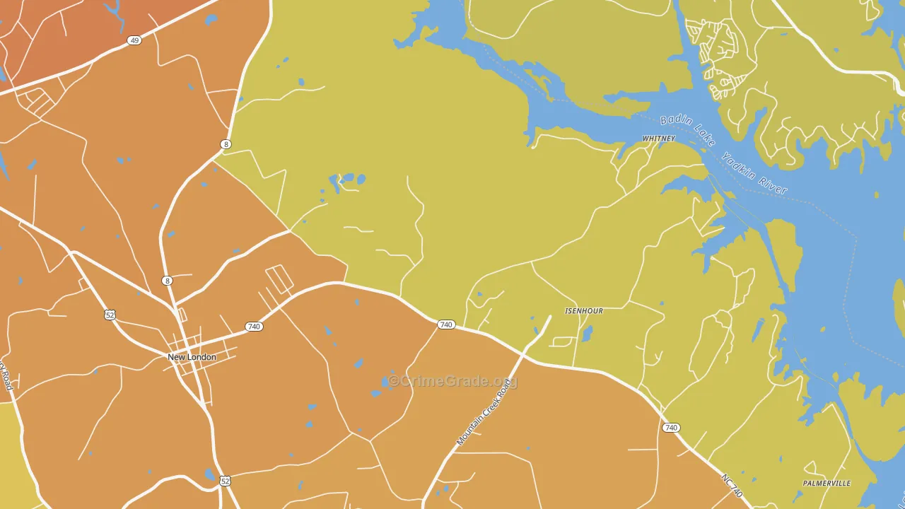 Isenhour, NC Map of Theft Rates