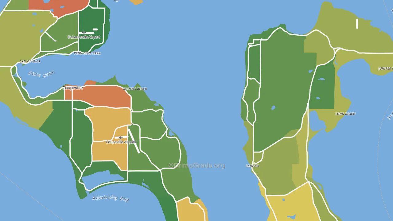 Island County, WA Map of Theft Rates