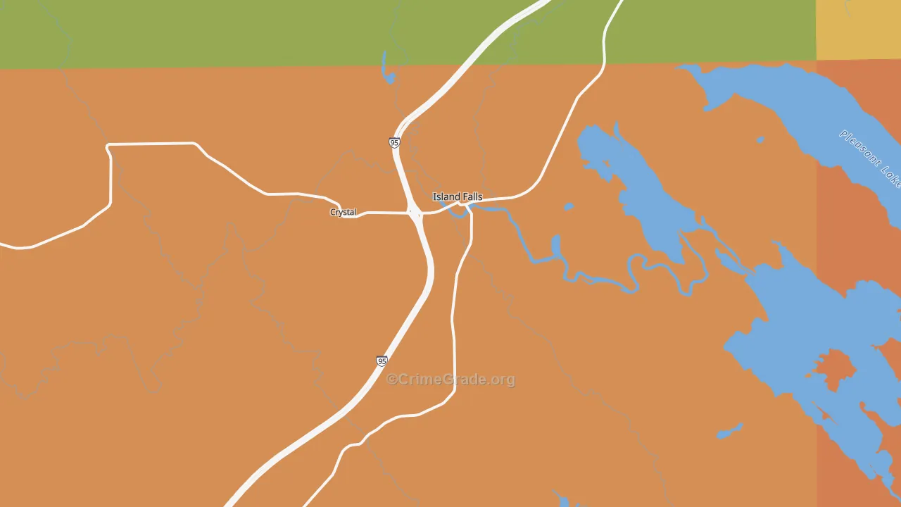 Island Falls, ME Map of Theft Rates