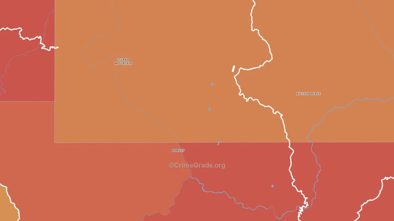 Island Mountain, CA Map of Theft Rates