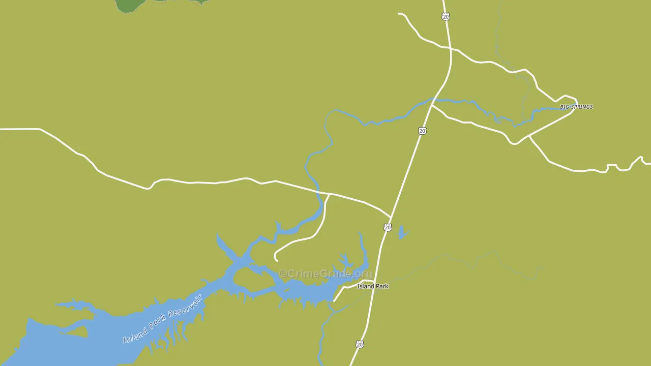 Island Park, ID Map of Theft Rates