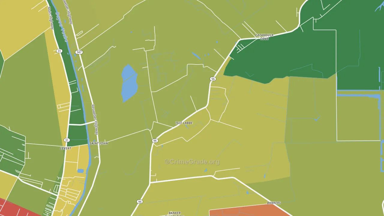 Isle Labbe, LA Map of Theft Rates