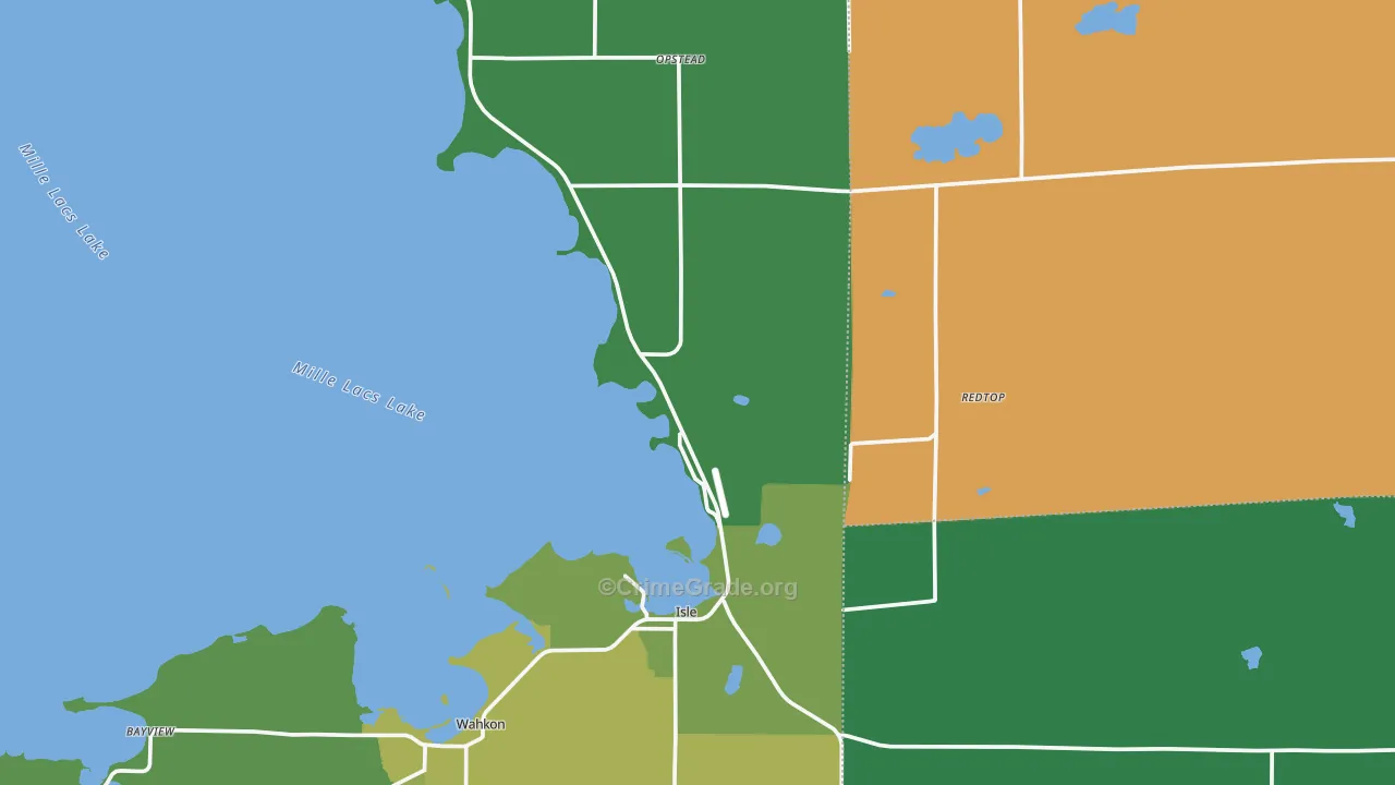 Isle, MN Map of Theft Rates