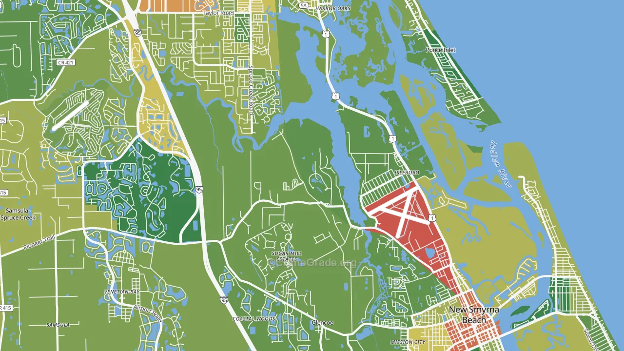 Isleboro, FL Map of Theft Rates