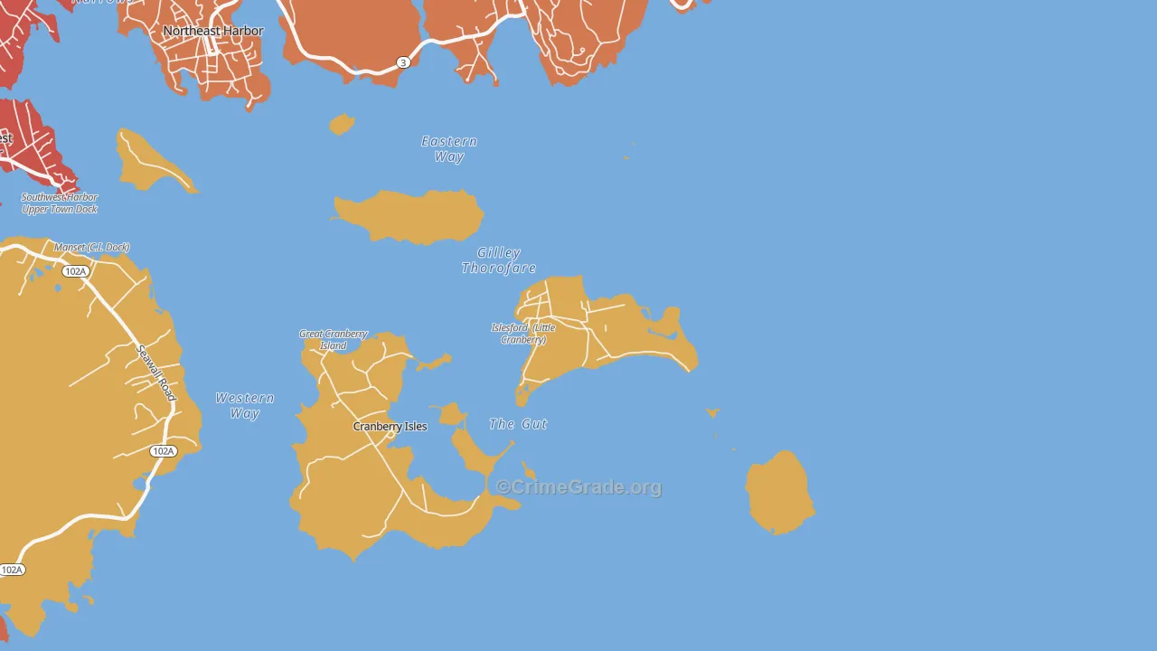 Islesford, ME Map of Theft Rates