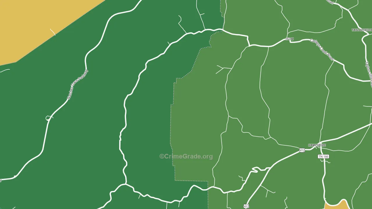 Isom, TN Map of Theft Rates