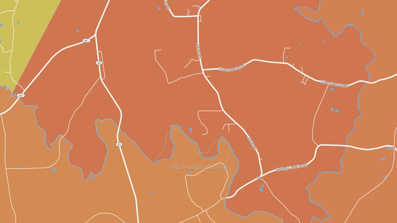 Ita, NC Map of Theft Rates