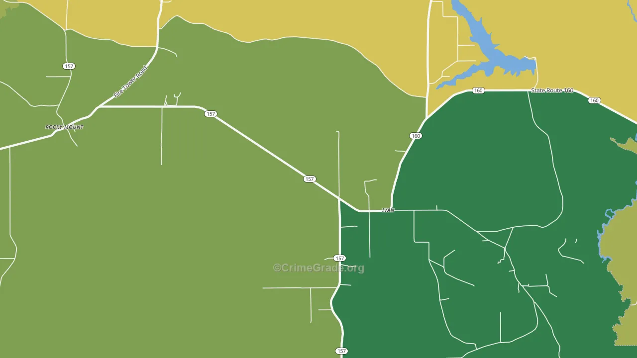 Ivan, LA Map of Theft Rates