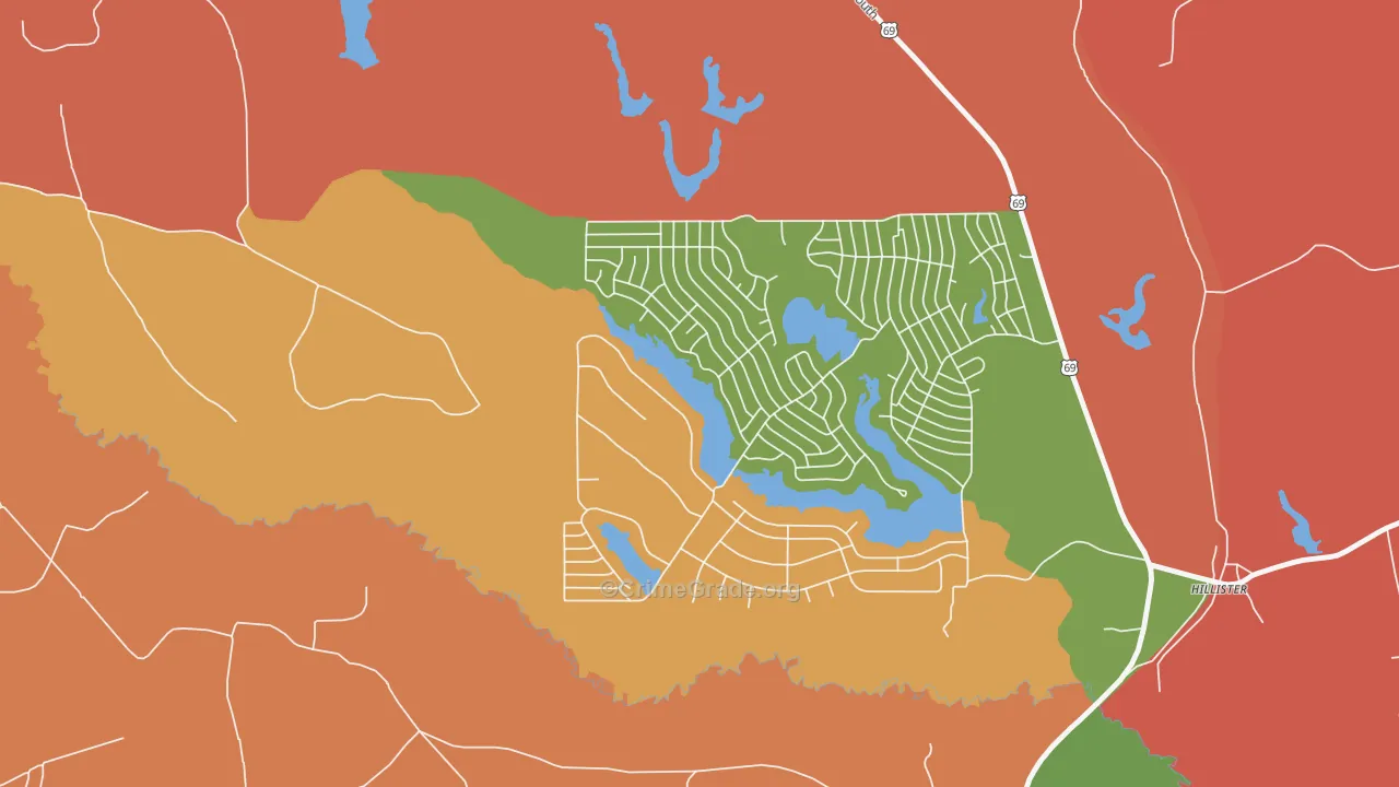 Ivanhoe North, TX Map of Theft Rates