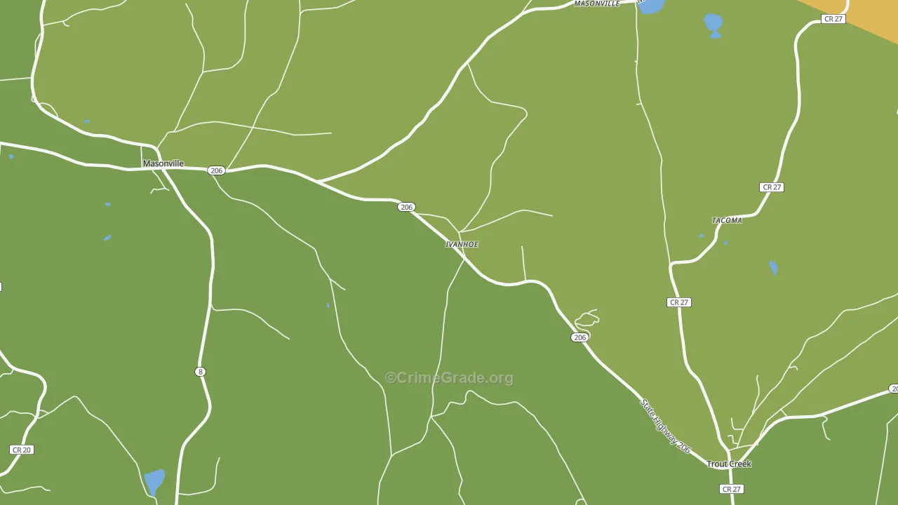 Ivanhoe, NY Map of Theft Rates