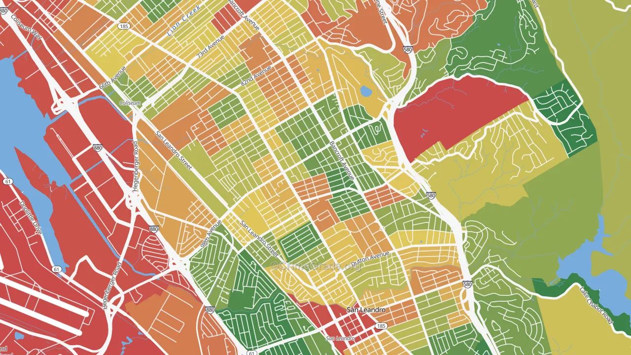 Iveywood, Oakland, CA Map of Theft Rates