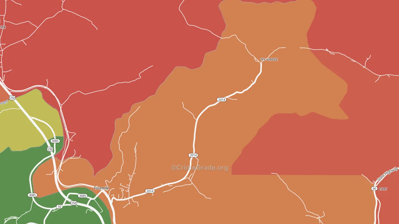 Ivy Grove, KY Map of Theft Rates