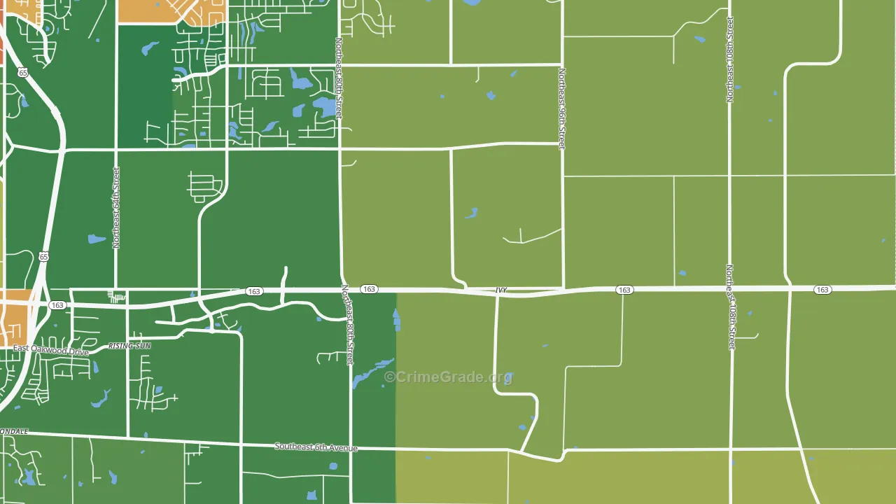 Ivy, IA Map of Theft Rates
