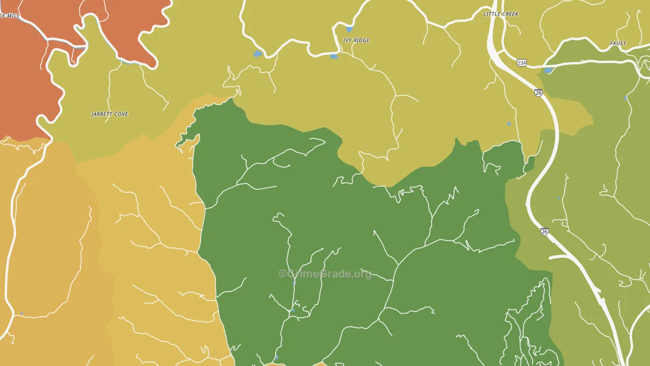 Ivy Ridge, NC Map of Theft Rates