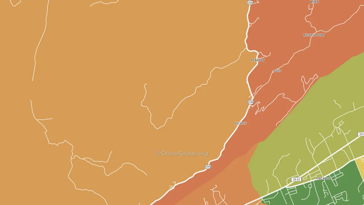 Ivydell, TN Map of Theft Rates