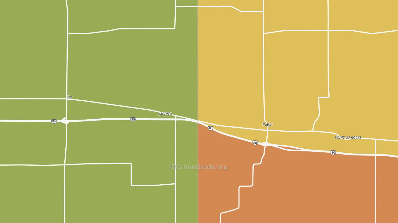 Jacinto, NE Map of Theft Rates