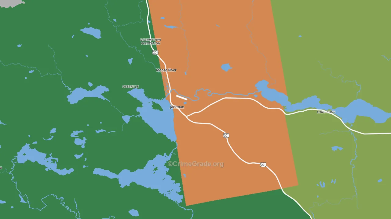 Jackman, ME Map of Theft Rates