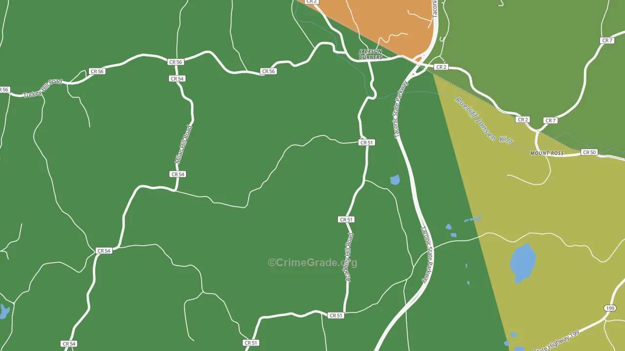 Jackson Corners, NY Map of Theft Rates