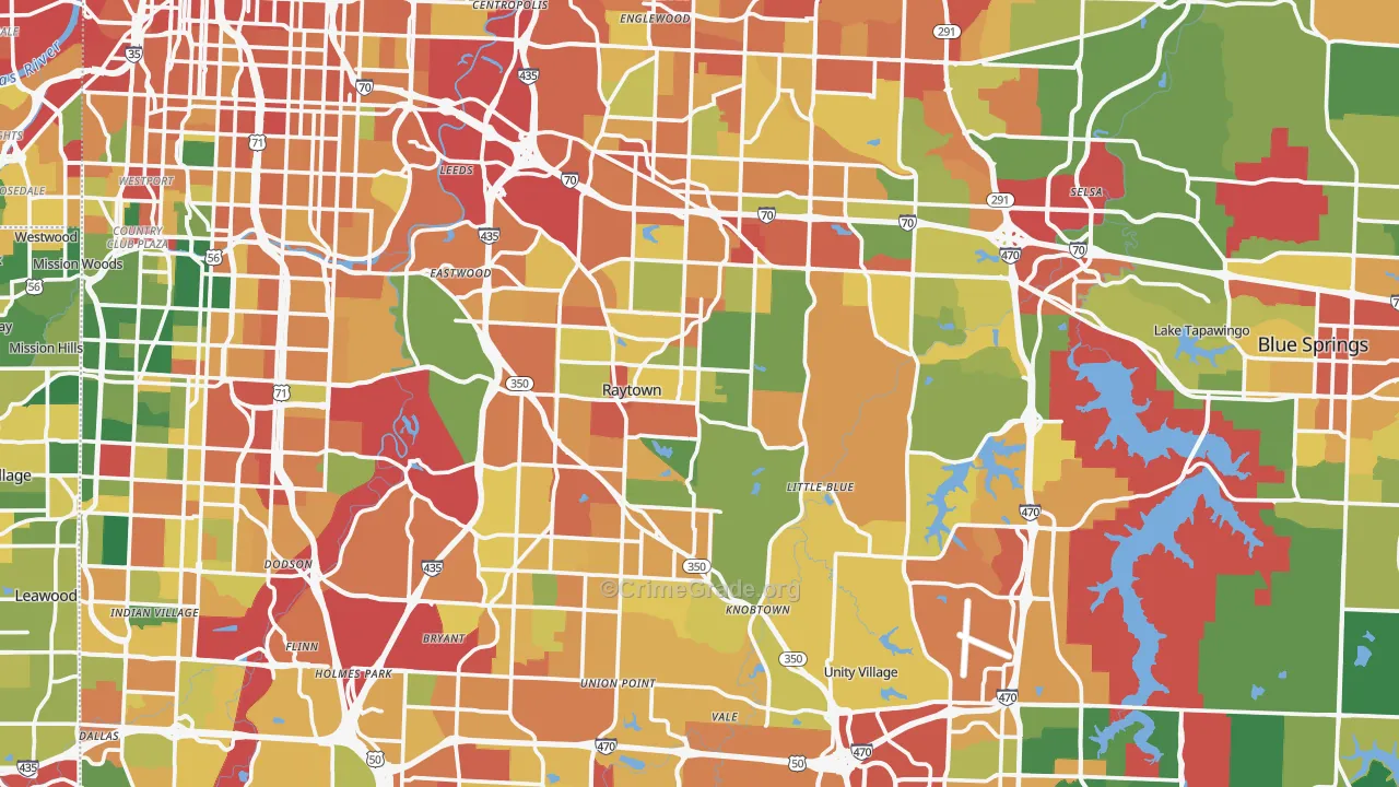 Jackson County, MO Map of Theft Rates