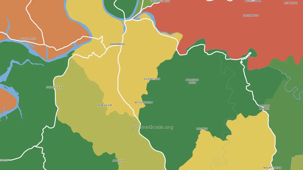 Jackson County, TN Map of Theft Rates