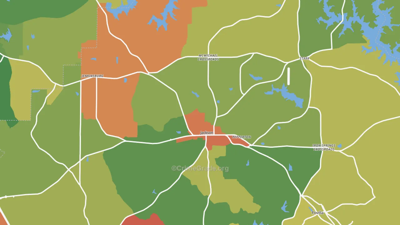 Jackson, GA Map of Theft Rates