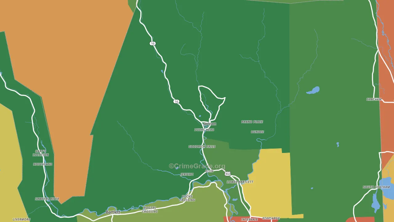 Jackson, NH Map of Theft Rates