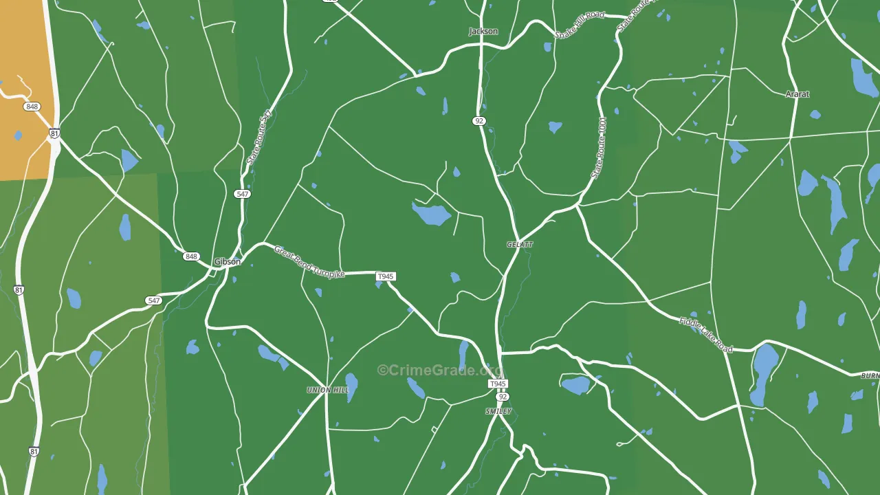 Jackson, PA Map of Theft Rates