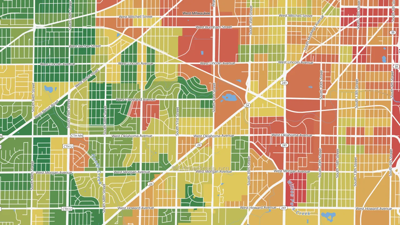 Jackson Park, Milwaukee, WI Map of Theft Rates