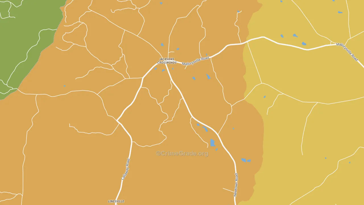 Jacksons Crossroads, GA Map of Theft Rates