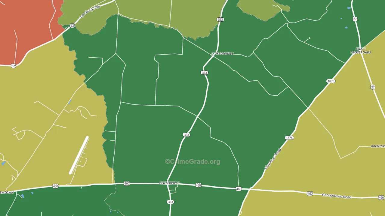 Jacksonville, KY Map of Theft Rates