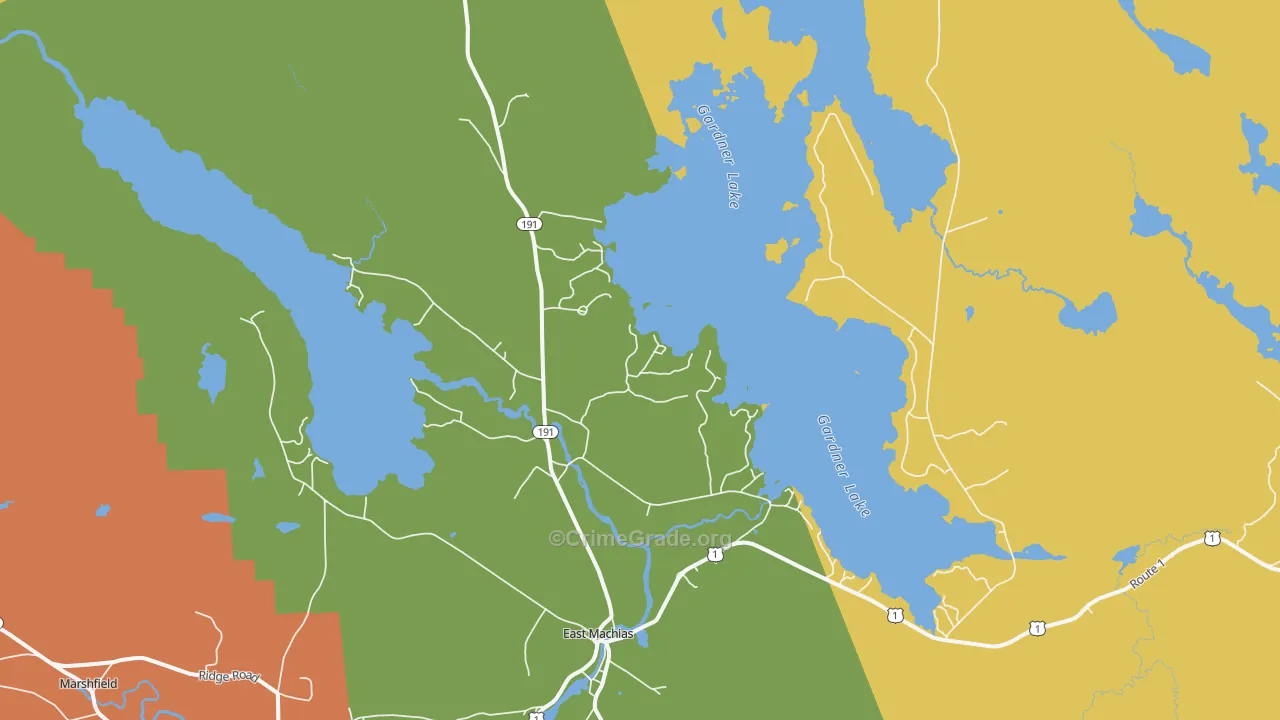 Jacksonville, ME Map of Theft Rates