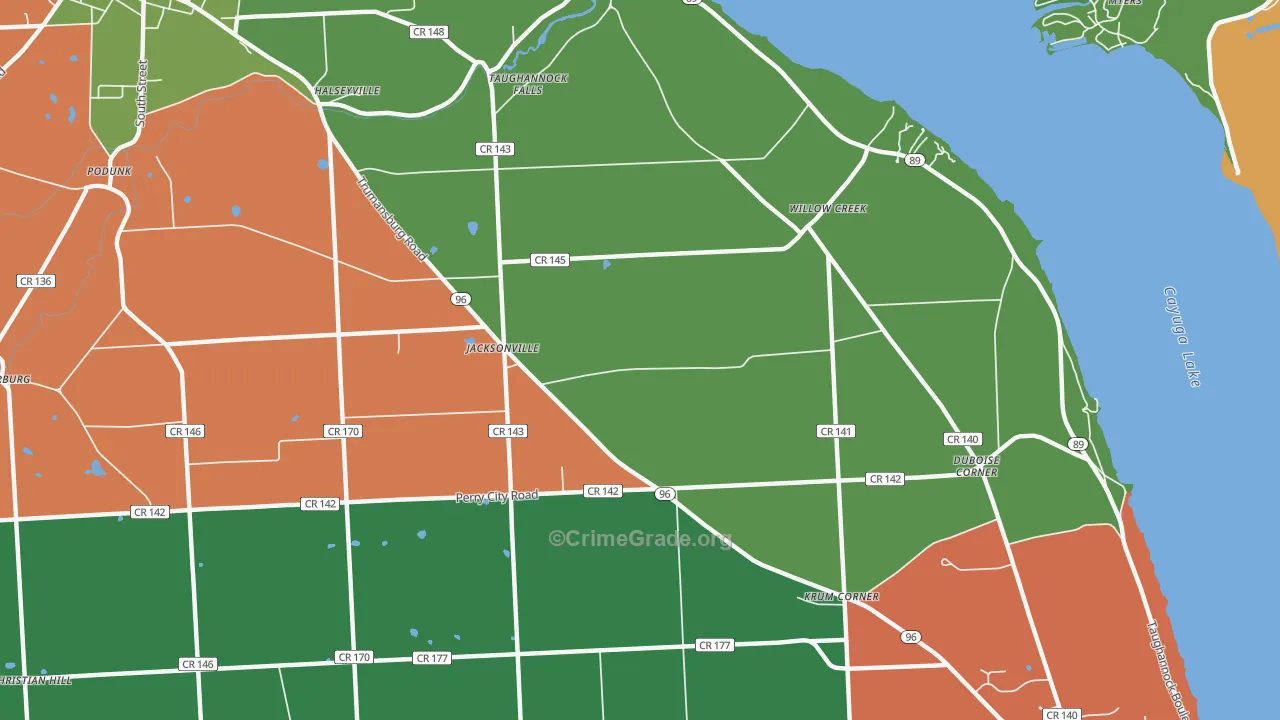 Jacksonville, NY Map of Theft Rates
