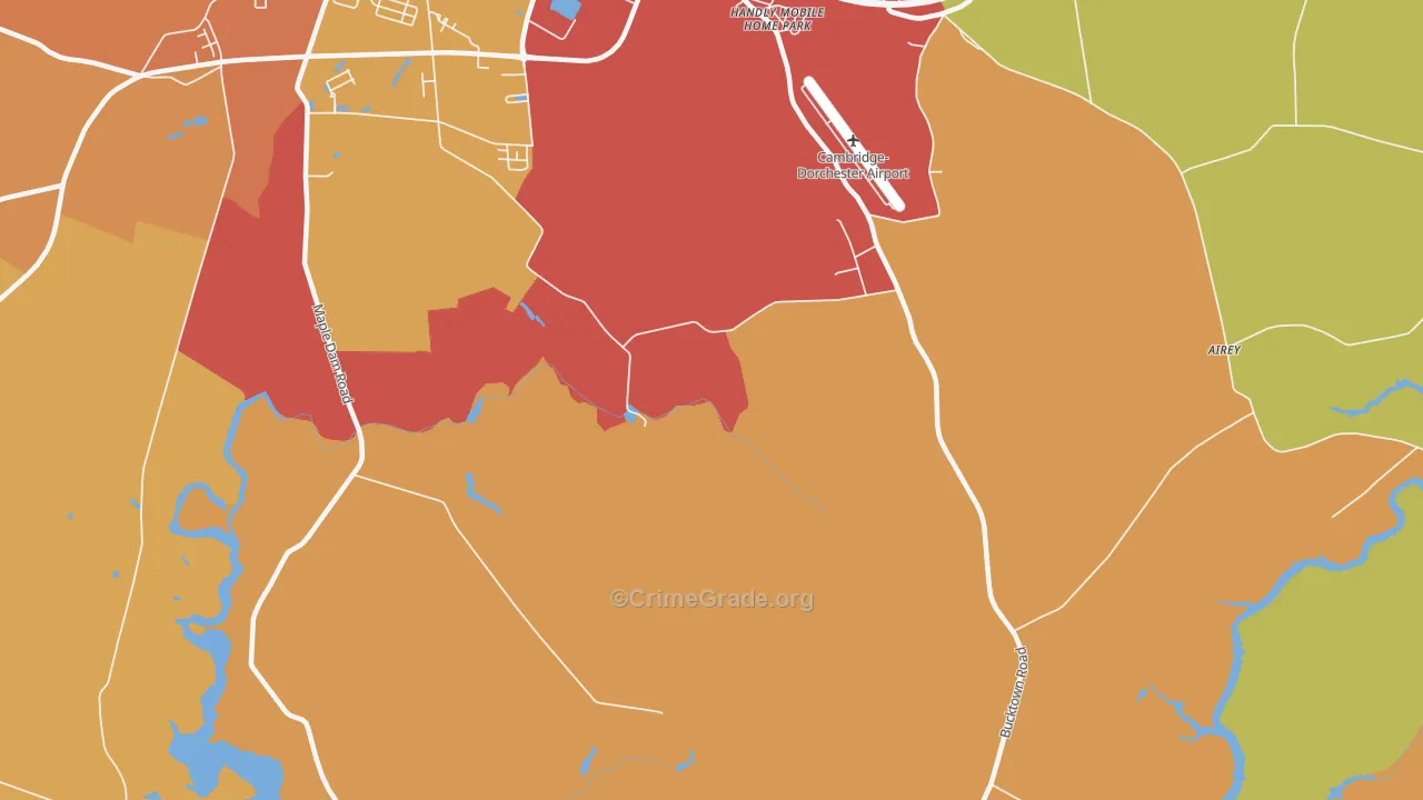 Jacktown, MD Map of Theft Rates