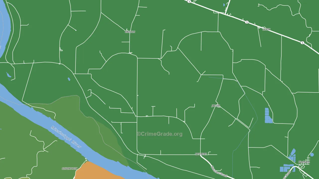 Jacob, IL Map of Theft Rates